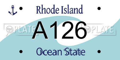 A126 Rhode Island License Plate