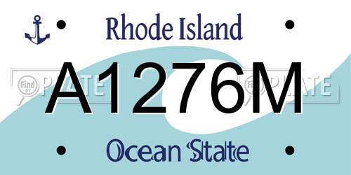 A1276M Rhode Island License Plate