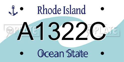 A1322C Rhode Island License Plate