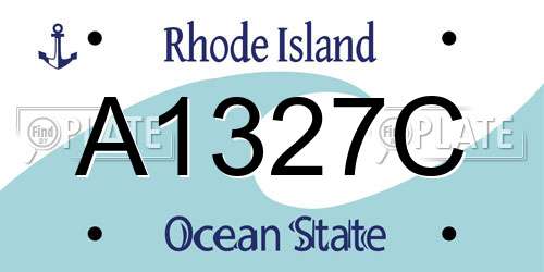 A1327C Rhode Island License Plate