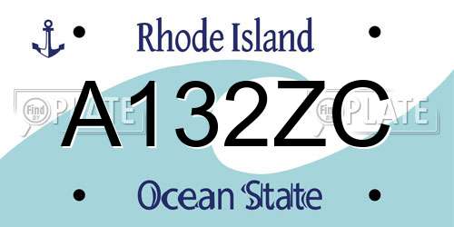 A132ZC Rhode Island License Plate