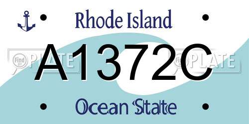 A1372C Rhode Island License Plate