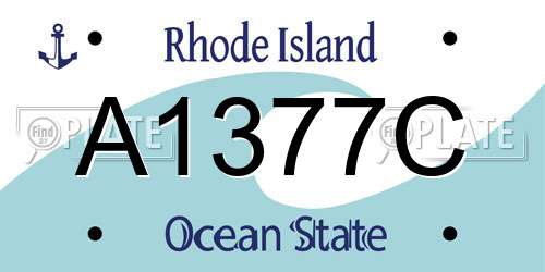 A1377C Rhode Island License Plate