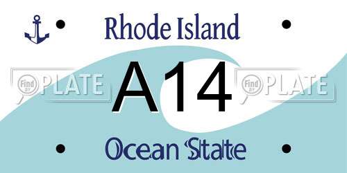 A14 Rhode Island License Plate
