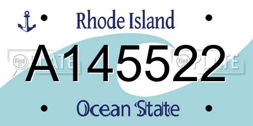 A145522 Rhode Island License Plate