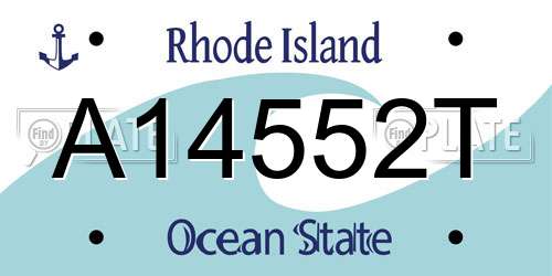 A14552T Rhode Island License Plate