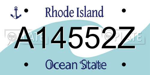 A14552Z Rhode Island License Plate