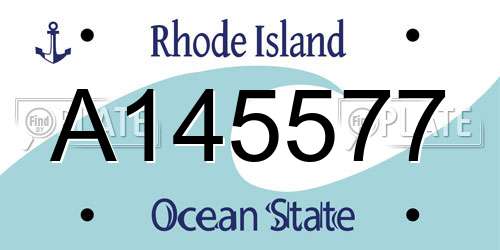 A145577 Rhode Island License Plate