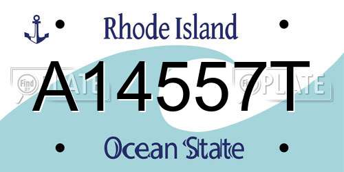 A14557T Rhode Island License Plate