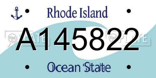 A145822 Rhode Island License Plate