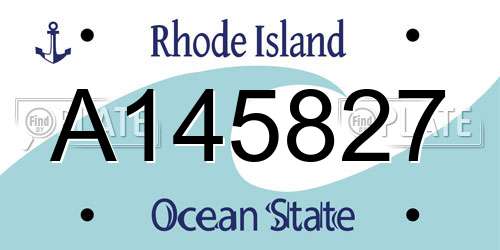 A145827 Rhode Island License Plate