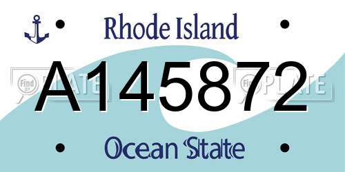 A145872 Rhode Island License Plate