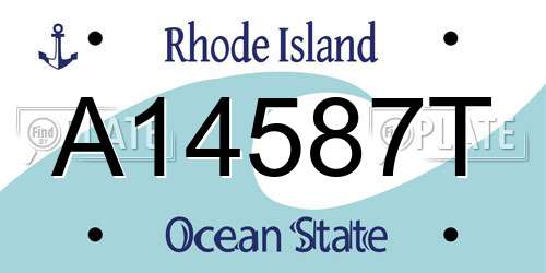 A14587T Rhode Island License Plate