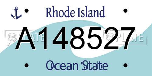 A148527 Rhode Island License Plate