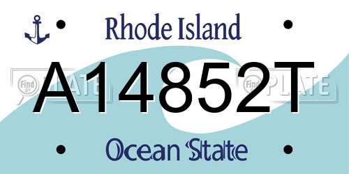 A14852T Rhode Island License Plate