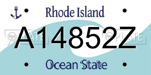 A14852Z Rhode Island License Plate