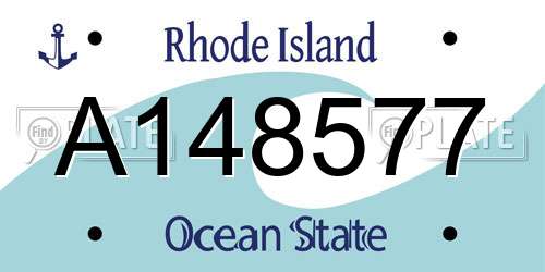 A148577 Rhode Island License Plate