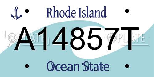 A14857T Rhode Island License Plate
