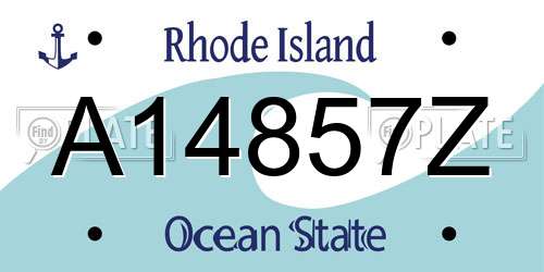 A14857Z Rhode Island License Plate