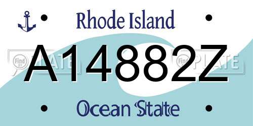 A14882Z Rhode Island License Plate