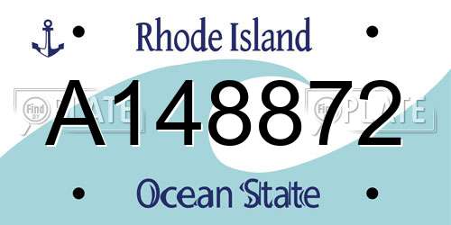 A148872 Rhode Island License Plate