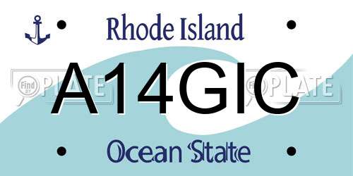 A14GIC Rhode Island License Plate