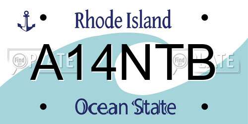 A14NTB Rhode Island License Plate