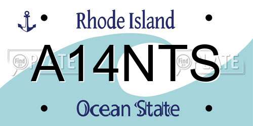 A14NTS Rhode Island License Plate