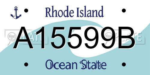 A15599B Rhode Island License Plate