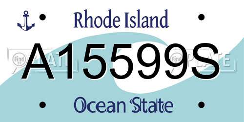 A15599S Rhode Island License Plate