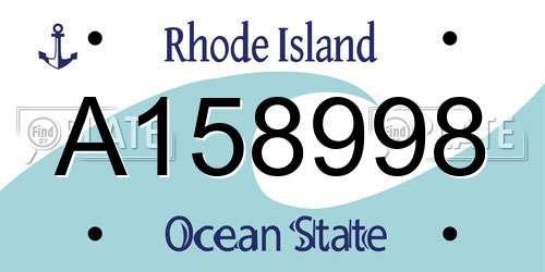 A158998 Rhode Island License Plate