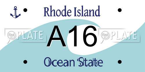 A16 Rhode Island License Plate