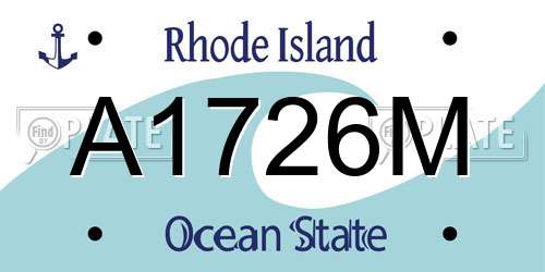 A1726M Rhode Island License Plate