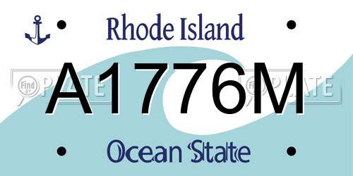 A1776M Rhode Island License Plate