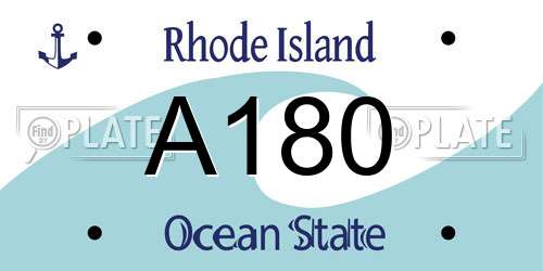 A180 Rhode Island License Plate