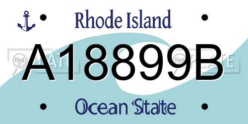 A18899B Rhode Island License Plate
