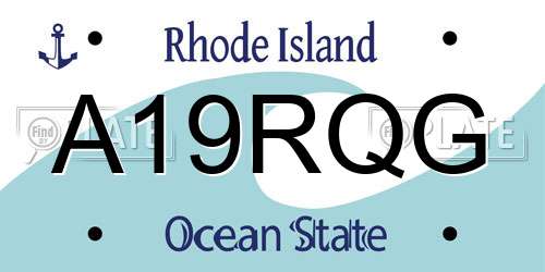 A19RQG Rhode Island License Plate