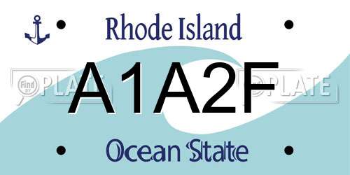 A1A2F Rhode Island License Plate