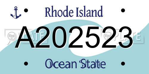 A202523 Rhode Island License Plate