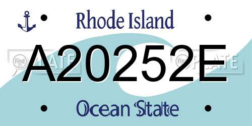 A20252E Rhode Island License Plate