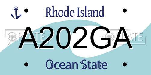A202GA Rhode Island License Plate