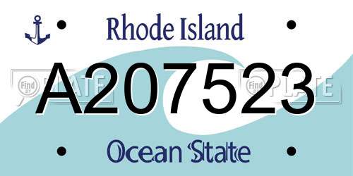 A207523 Rhode Island License Plate