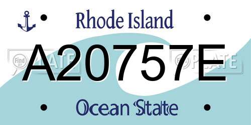 A20757E Rhode Island License Plate