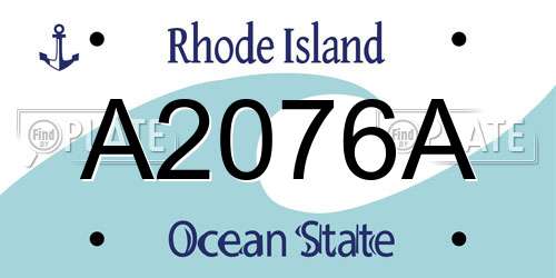 A2076A Rhode Island License Plate