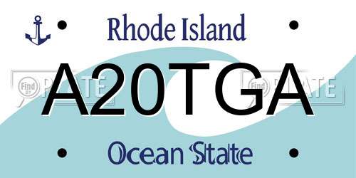 A20TGA Rhode Island License Plate
