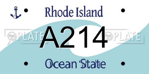 A214 Rhode Island License Plate