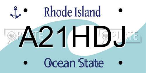 A21HDJ Rhode Island License Plate