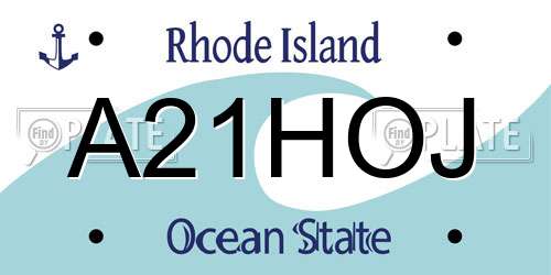 A21HOJ Rhode Island License Plate