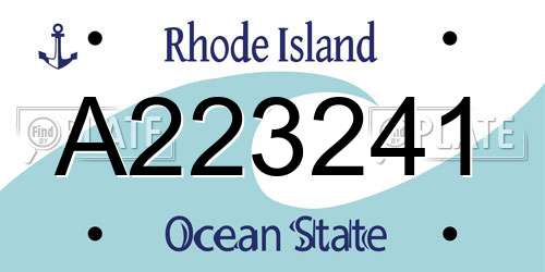 A223241 Rhode Island License Plate
