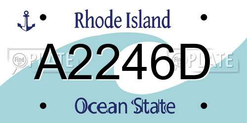 A2246D Rhode Island License Plate
